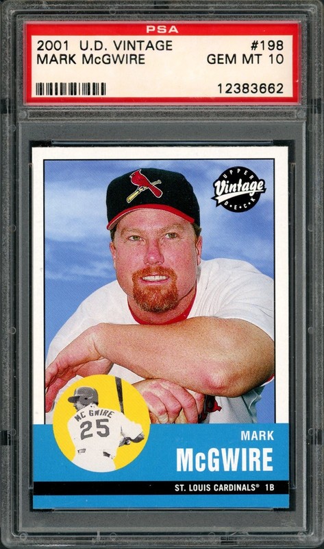 2001 U.D. Vintage Mark McGwire #198 PSA 10