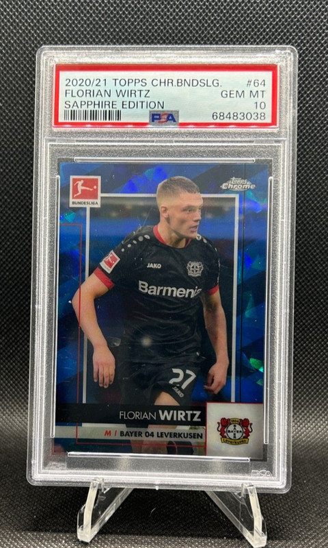 2020-21 Topps Chrome Bundesliga Sapphire Florian Wirtz RC #64 PSA 10