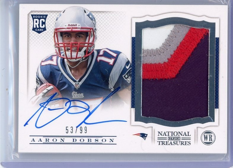 2013 National Treasures Aaron Dobson RPA Rookie Patch Auto /99 NE Patriots T1