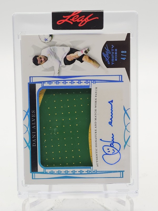 DANI ALVES 2022-23 LEAF TRINITY AUTO PATCH 4/8 #PA-DA1 MATCH WORN Q6785
