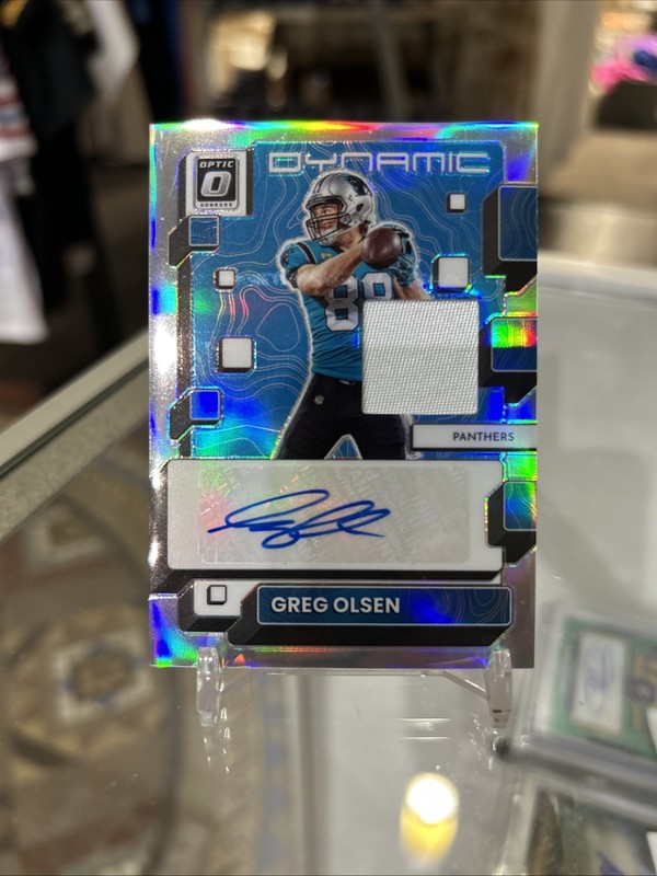 2022 Donruss Optic Dynamic Greg Olsen Game Used Patch Auto SSP /49 Panthers!!!