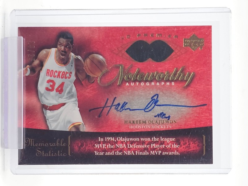 HAKEEM OLAJUWON 2007-08 UD PREMIER NOTEWORTHY AUTO PATCH /25 #NW-HO Q4444
