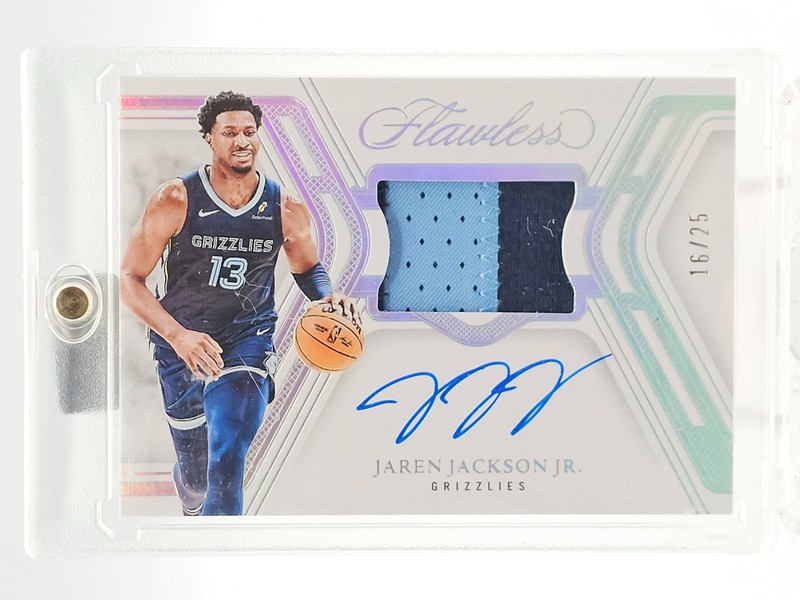 JAREN JACKSON JR 2024-25 FLAWLESS GAME WORN PATCH AUTO /25 GRIZZLIES Q3562