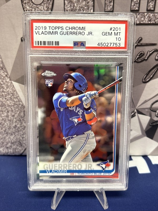 2019 Vladimir Guerrero Jr. Topps Chrome Base #201 (RC) Blue Jays PSA 10 view 2