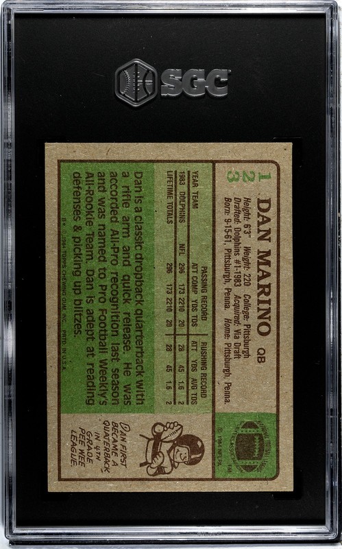 1984 Topps Dan Marino #123 SGC 6 EX-MT Rookie RC HOF Dolphins PSA Comp 🔥 view 2