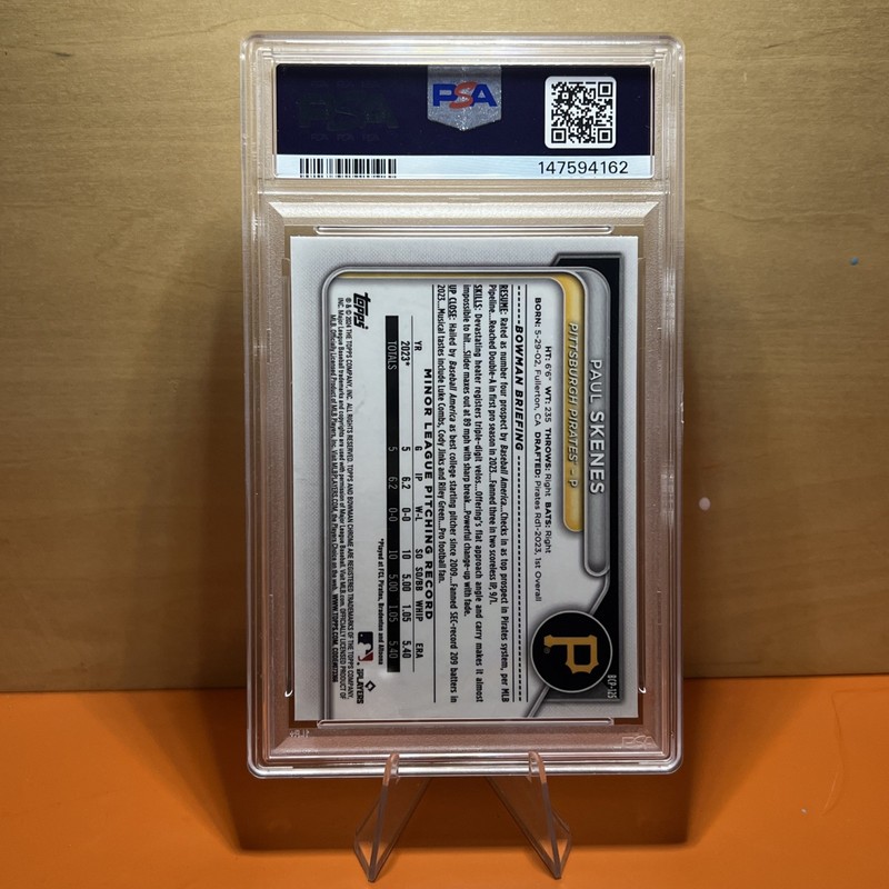 2024 Bowman Mega Box Chrome Prospects Paul Skenes #125 PSA 💎 MINT 10 PIRATES view 2