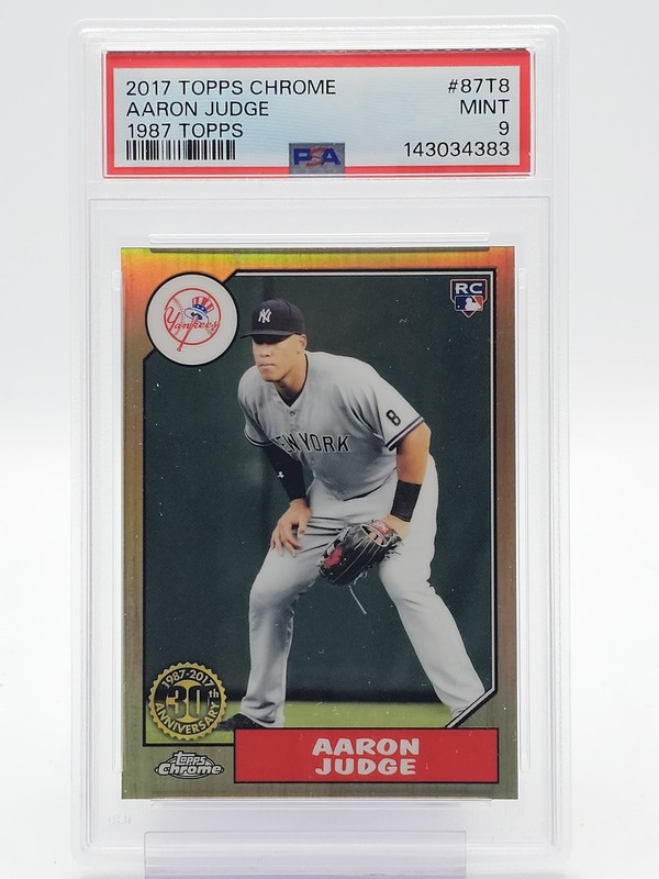 AARON JUDGE 2017 TOPPS CHROME 1987 TOPPS ROOKIE #87T8 YANKEES PSA 9 Q2796