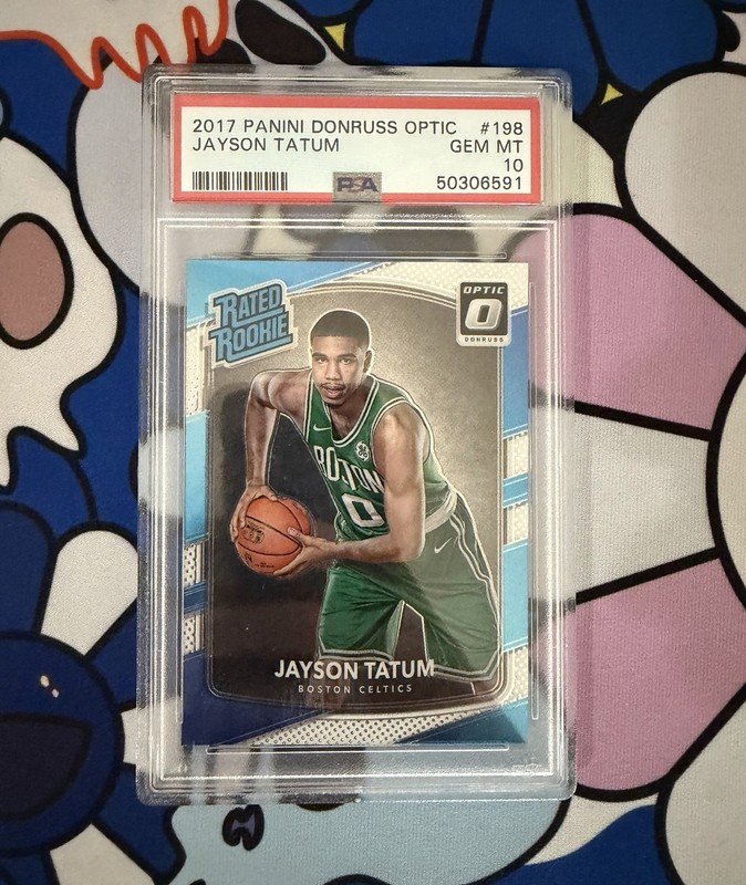 2017-18 Panini Donruss Optic Jayson Tatum Rookie RC #198 Celtics PSA 10 GEM MINT view 1