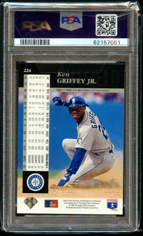 1994 Upper Deck Electric Diamond Ken Griffey Jr. PSA 8 #224 view 2