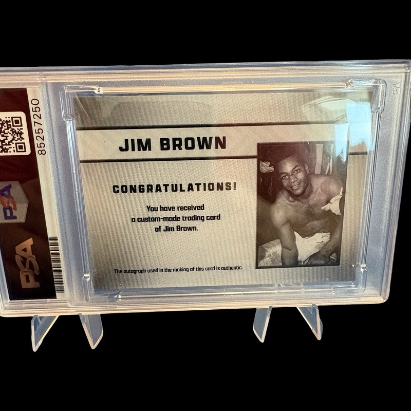 Jim Brown Auto Card Signed Psa  view 2