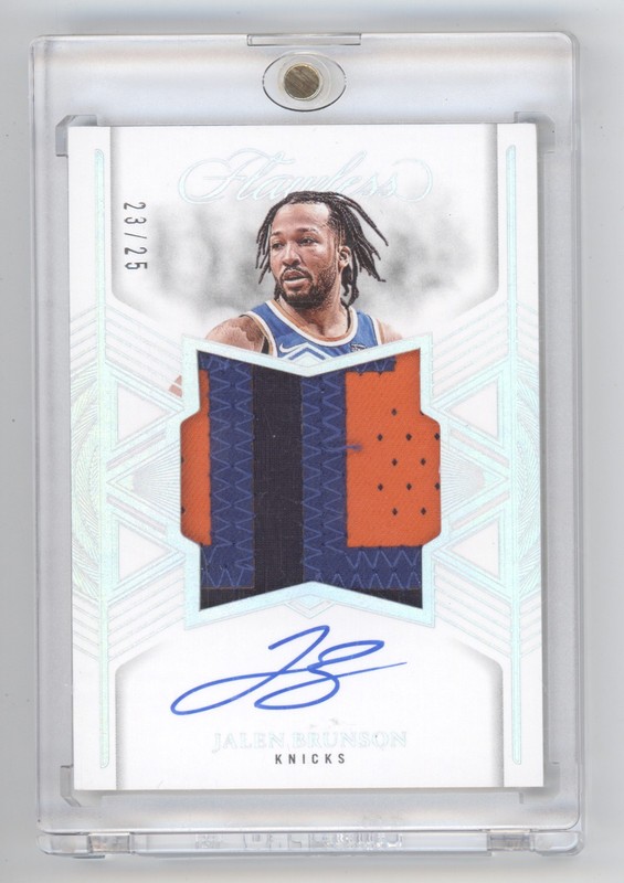 JALEN BRUNSON 2024-25 PANINI FLAWLESS STAR SWATCH PATCH AUTO /25 KNICKS Q1887