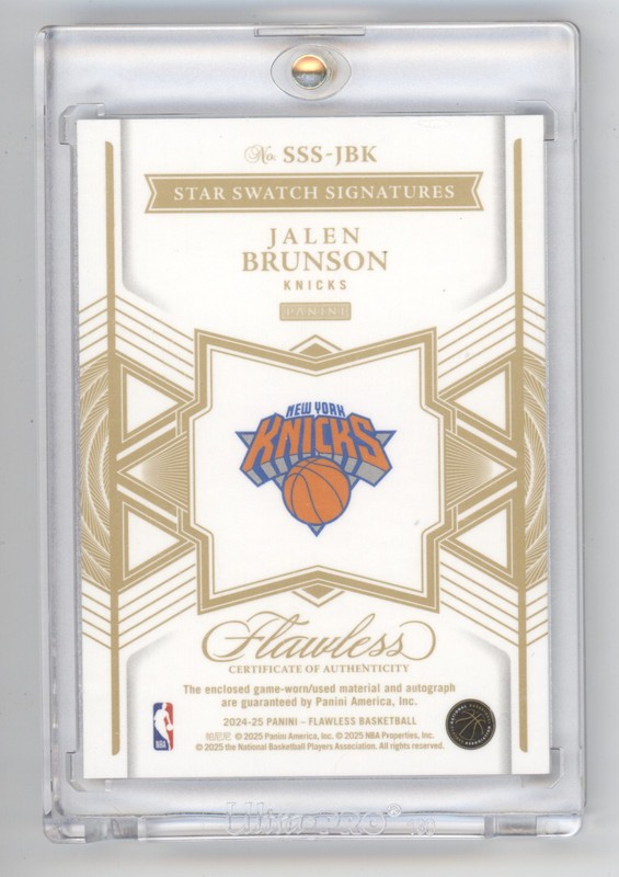JALEN BRUNSON 2024-25 PANINI FLAWLESS STAR SWATCH PATCH AUTO /25 KNICKS Q1887 view 2