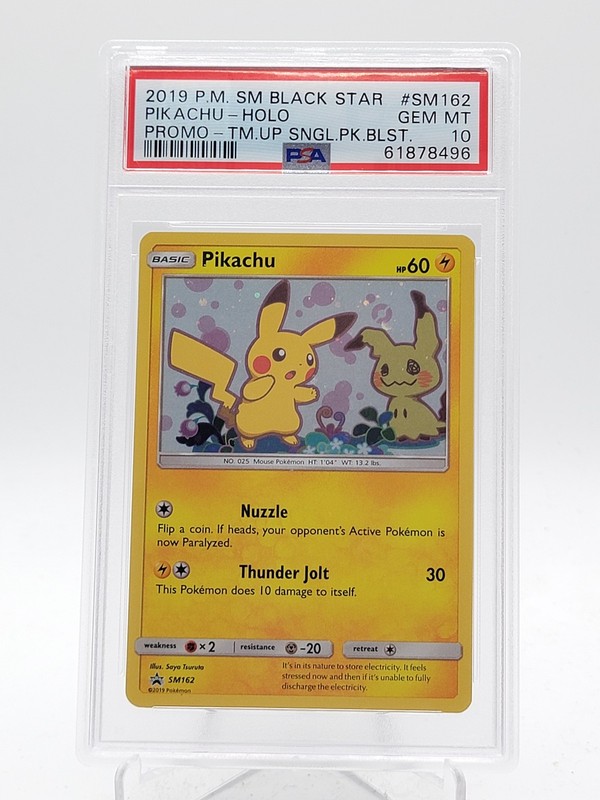 PIKACHU 2019 POKEMON SM BLACK STAR PROMO #SM162 HOLO PSA 10 Q0895