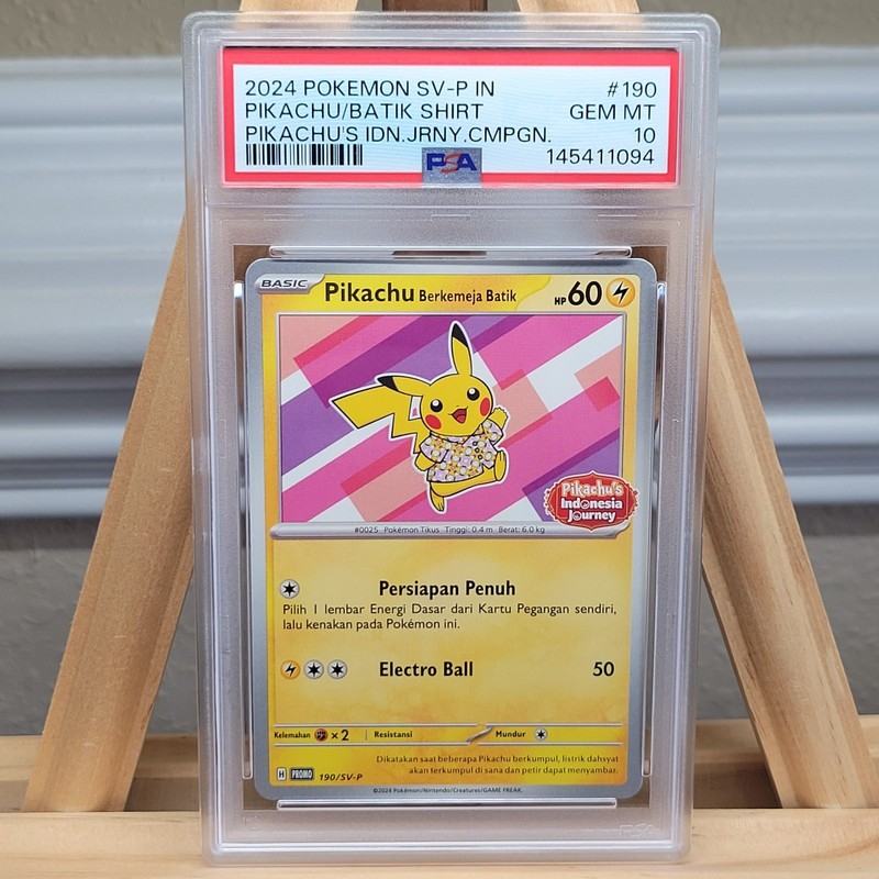 Batik Pikachu #190 PSA 10 Indonesia Journey Campaign SV-P Promo Pokemon Graded