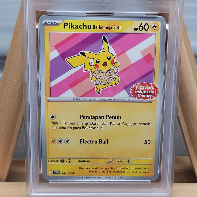 Batik Pikachu #190 PSA 10 Indonesia Journey Campaign SV-P Promo Pokemon Graded view 2