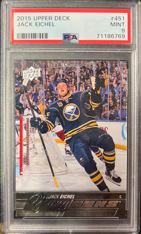 2015 Upper Deck Jack Eichel Young Guns Rookie Card #451 PSA 9 RC
