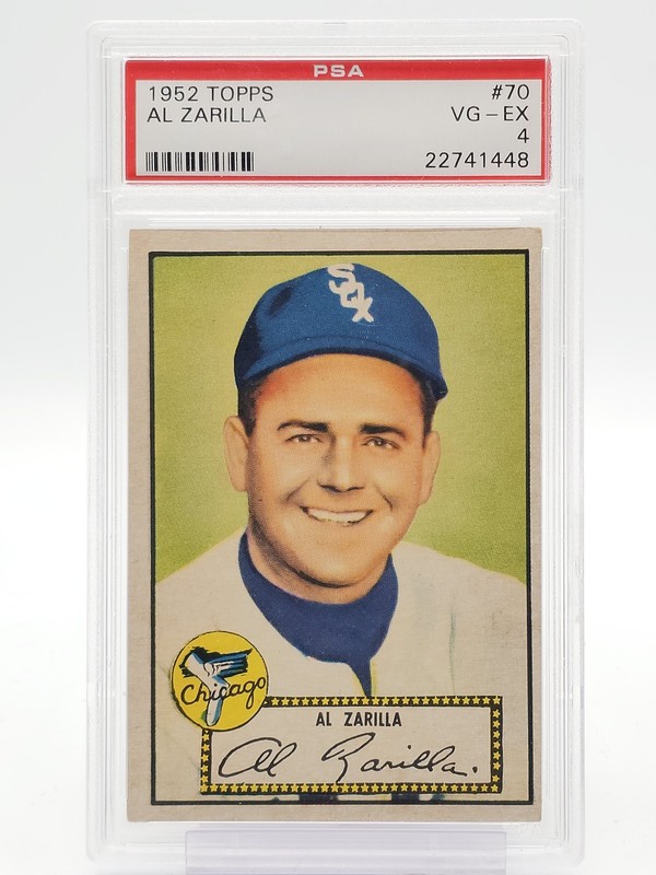 AL ZARILLA 1952 TOPPS BASEBALL #70 WHITE SOX PSA 4 Q1887
