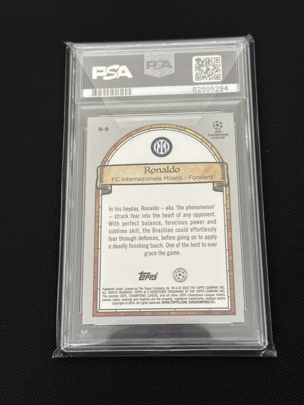 2022-23 Merlin Chrome UCC Renaissance Ronaldo Inter Milan SSP Case Hit PSA 9 view 2