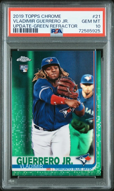 2019 Topps Chrome Update Vladimir Guerrero JR. Green Refractor #21 PSA 10 /99