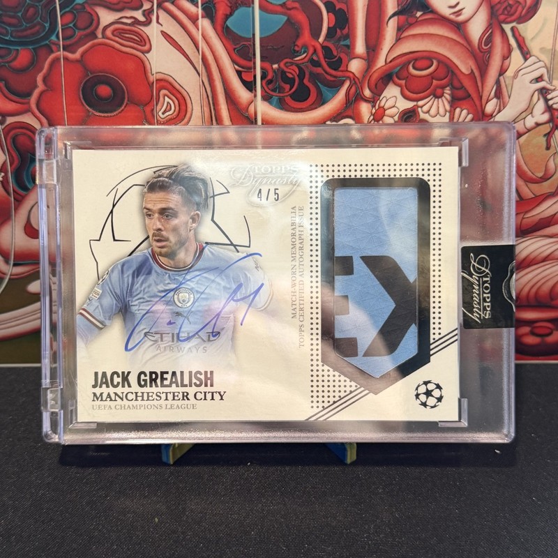 2022-23 Topps Dynasty UCL Jack Grealish Auto Patch Black /5 SEALED