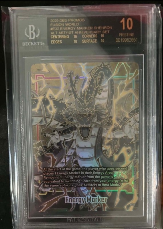 DBS Fusion World Energy Marker Shenron 1st Anniversary E-32 BGS 10 BLACK LABEL
