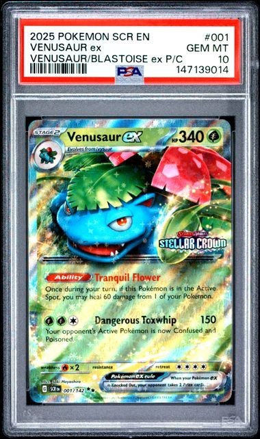 PSA 10 2025 POKEMON SCR EN-STELLAR CROWN 001 VENUSAUR EX STAMPED