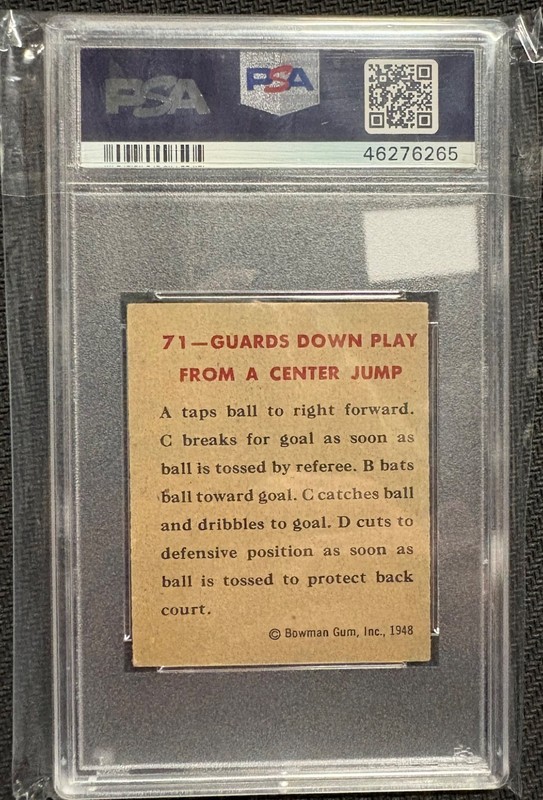 1948 Bowman Guards Down Play From A Center Jump PSA 6 EX-MT Vintage Basketball view 2