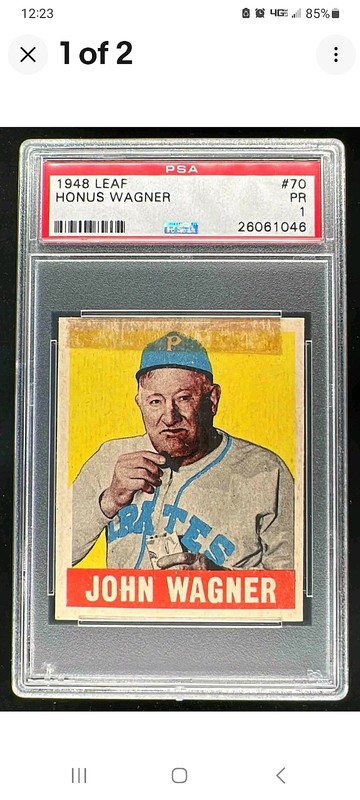 1948 Leaf #70 Honus Wagner PSA 1 RAZOR SHARP CORNERS Looks NMMT 
