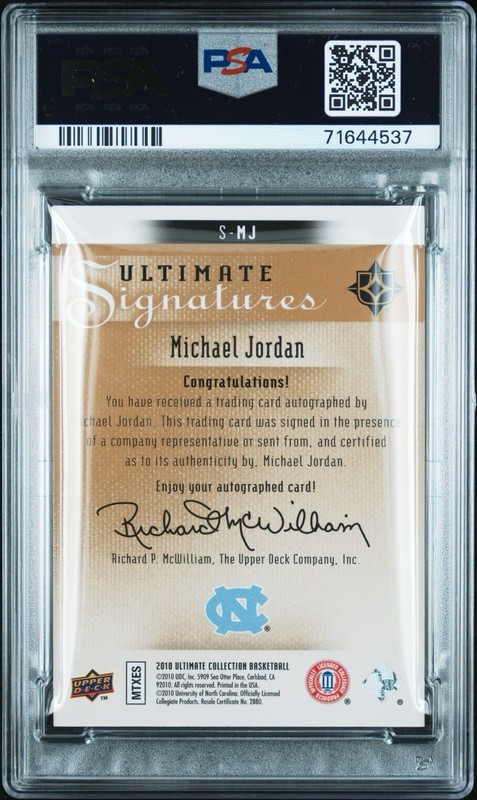 2010 Ultimate Collection Signatures #S-MJ Michael Jordan Auto #03/23 PSA 8 view 2