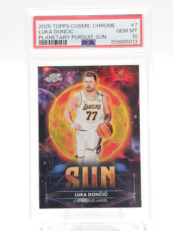 LUKA DONCIC 2025-26 TOPPS COSMIC CHROME PLANETARY PURSUIT SUN PSA 10 Q7242