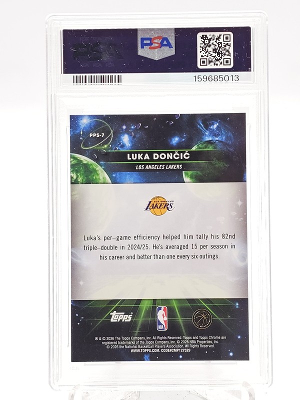 LUKA DONCIC 2025-26 TOPPS COSMIC CHROME PLANETARY PURSUIT SUN PSA 10 Q7242 view 2