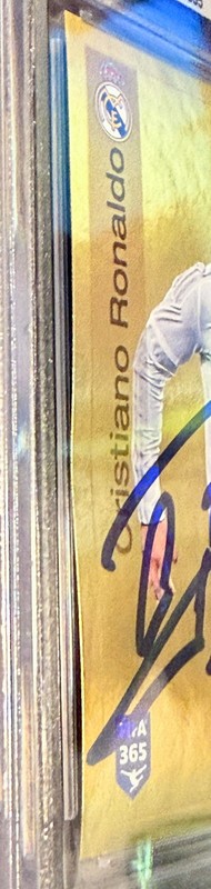 2015-16 Panini FIFA 365 Stickers #389 Cristiano Ronaldo Beckett BAS AUTO AUTH view 2