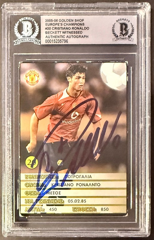 2005-06 Golden Shop Europe's Champs #20 Cristiano Ronaldo Beckett BAS AUTO AUTH