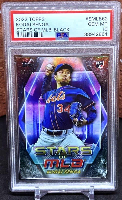 2023 Topps Stars of MLB #SMLB-62 Kodai Senga ROOKIE Black Refractor 05/25 PSA 10