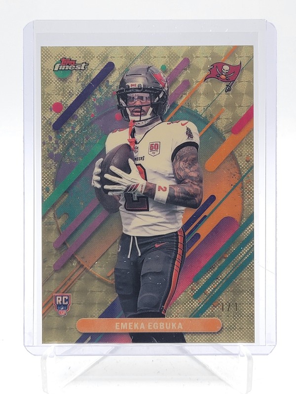 EMEKA EGBUKA 2025 TOPPS FINEST RARE SUPERFRACTOR ROOKIE 1/1 RC #216 Q5692