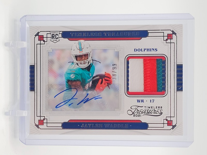 JAYLEN WADDLE 2021 CHRONICLES TIMELESS TREASURES RPA ROOKIE PATCH AUTO /99 Q2550