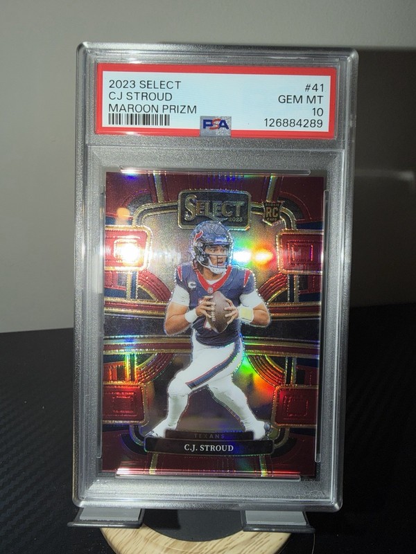 2023 Panini Select - Concourse C.J. Stroud #41 Maroon Prizm /149 (RC) PSA 10