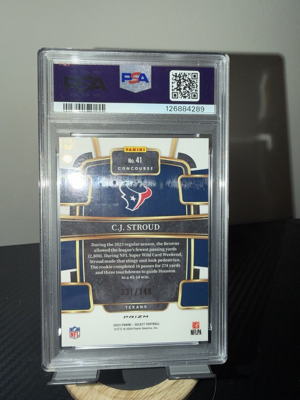 2023 Panini Select - Concourse C.J. Stroud #41 Maroon Prizm /149 (RC) PSA 10 view 2
