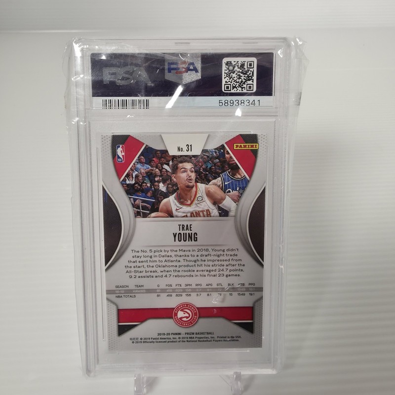 2019-20 Prizm Trae Young Silver Prizm #31 PSA 10 GEM MINT Atlanta Hawks view 2