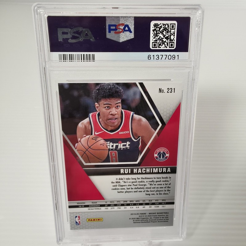 2019-20 Panini Mosaic #231 Rui Hachimura Wizards RC Rookie PSA 10 GEM MINT view 2