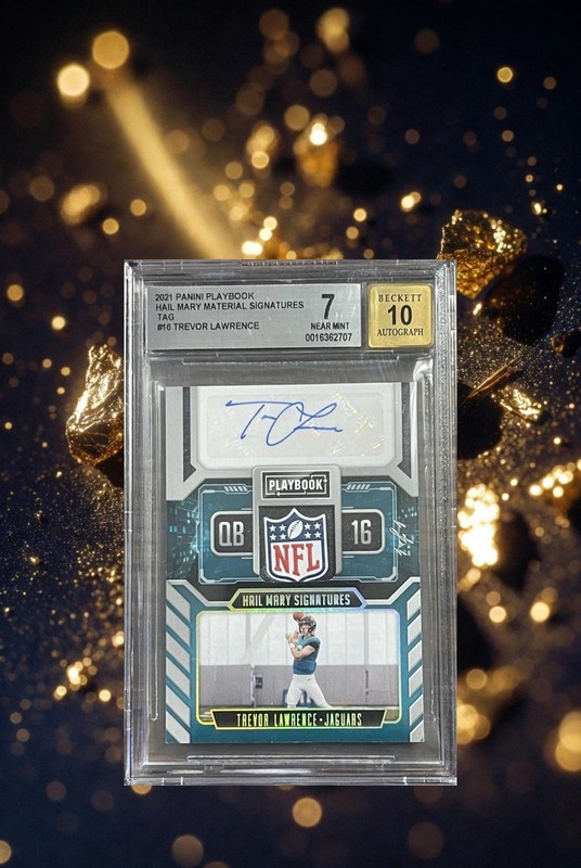 1/1 Trevor Lawrence Rookie Jersey Patch Shield Logo Man BGS 10 AUTO Jaguars 🔥 view 2