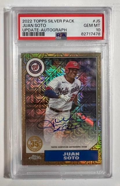 2022 Topps Update Juan Soto 1987 Chrome Silver Packs Auto #20/25 PSA 10