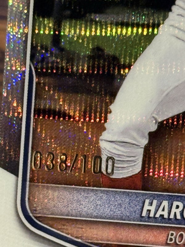 2025 1st Bowman Chrome Prospects /100 Ray Wave Refractor Harold Rivas #BCP-216 view 2