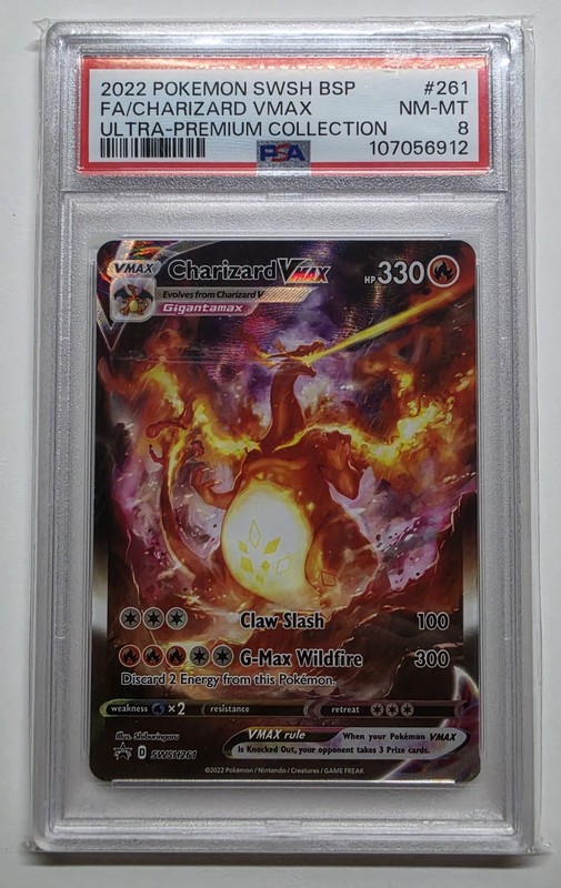 SWSH BLACK STAR PROMO #261 FULL ART/CHARIZARD VMAX PSA 8