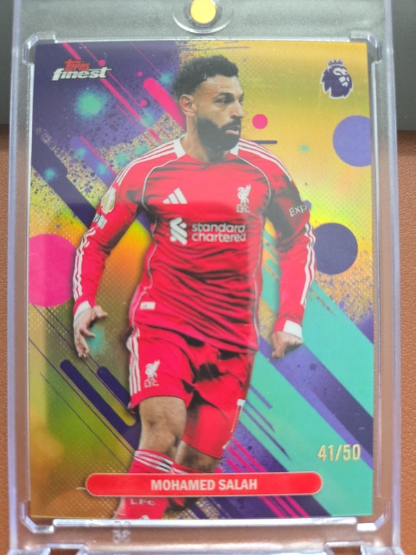 2026 Topps Finest Mohamed Salah Gold #/50 view 2