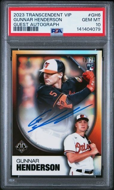 2023 Topps Transcendant VIP Gunnar Henderson /25 Guest Autograph RC PSA 10 #GH6
