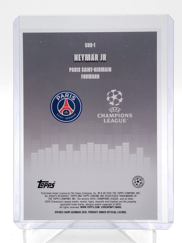 NEYMAR JR 2025-26 TOPPS CHROME UCL SILENCED REFRACTOR #SHH-1 PSG Q6262 view 2