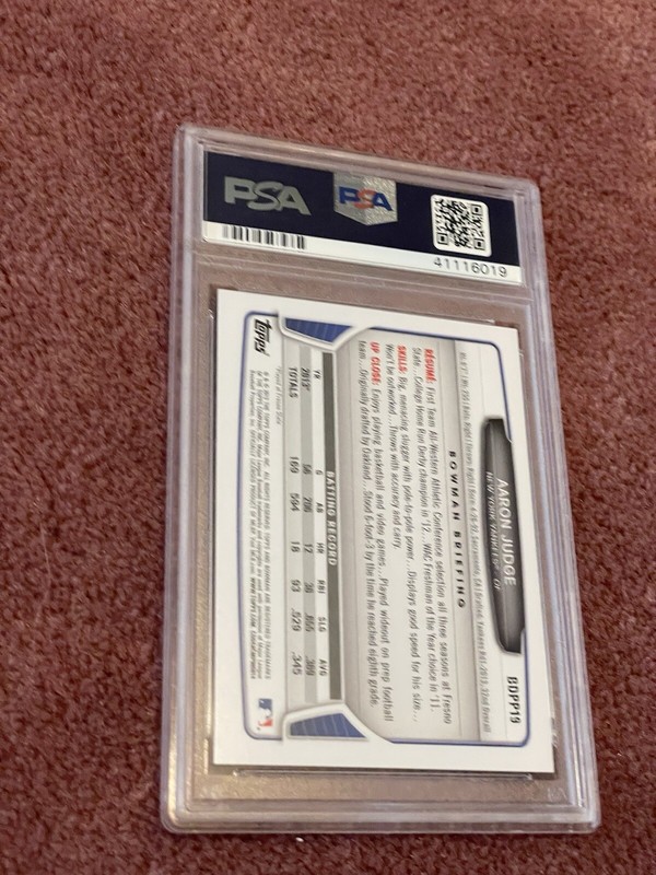 2013 Bowman Draft Picks & Prospects Aaron Judge #BDPP19 PSA 9 Mint view 2