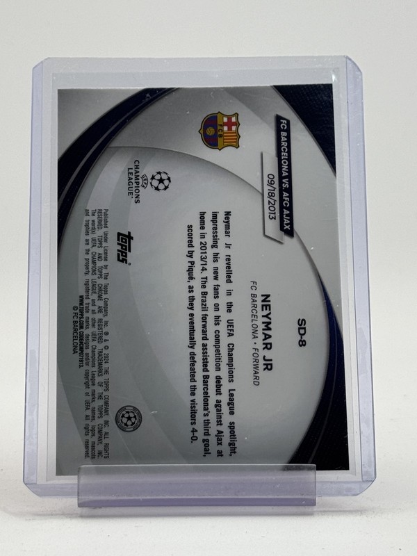 NEYMAR JR 2023-24 TOPPS CHROME UCL STARBALL DEBUT #SD-8 FC BARCELONA Q7013 view 2