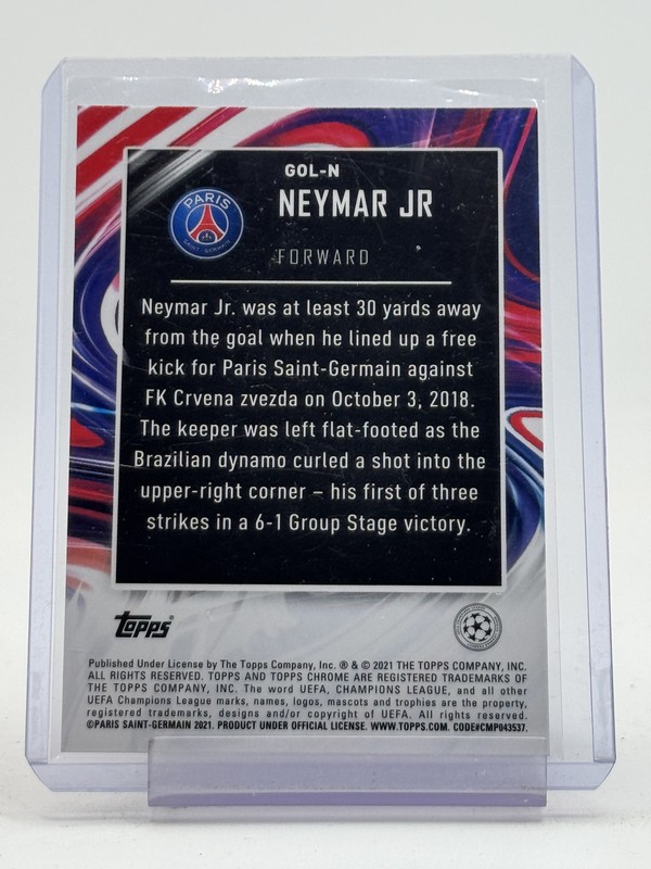 NEYMAR JR 2021-22 TOPPS CHROME UCL GOLAZO #GOL-N PSG Q7013 view 2